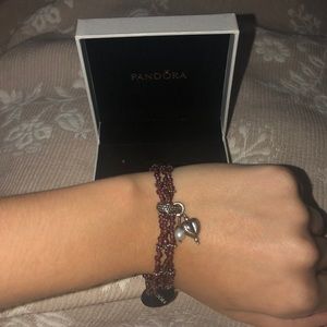Pandora Purple Beaded Charm Bracelet
